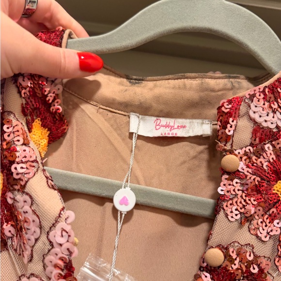 Buddy Love Sequin Floral Kimono - Picture 2 of 2